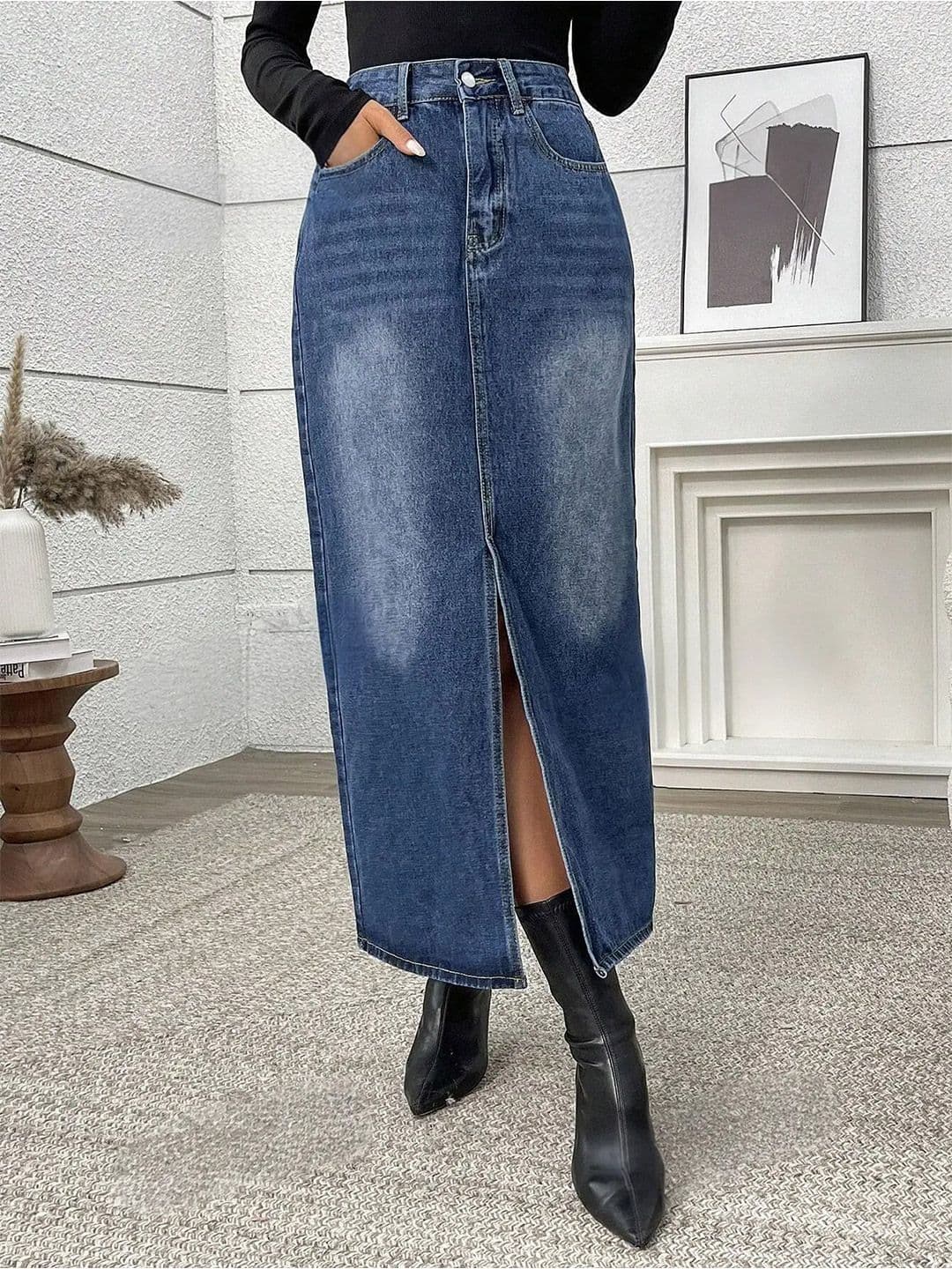 dolsia Women Denim A-Line Maxi Skirts - view 1