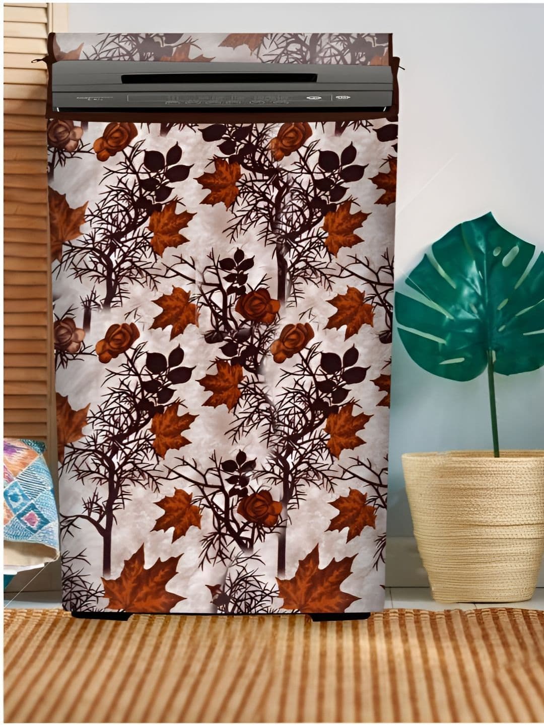 Dakshya Industries Brown & Beige Printed Washing Machine Cover - view 1