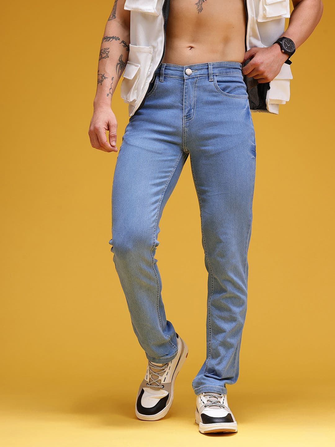 HERE&NOW Men Mid-Rise Stretchable Straight Fit Jeans - view 1