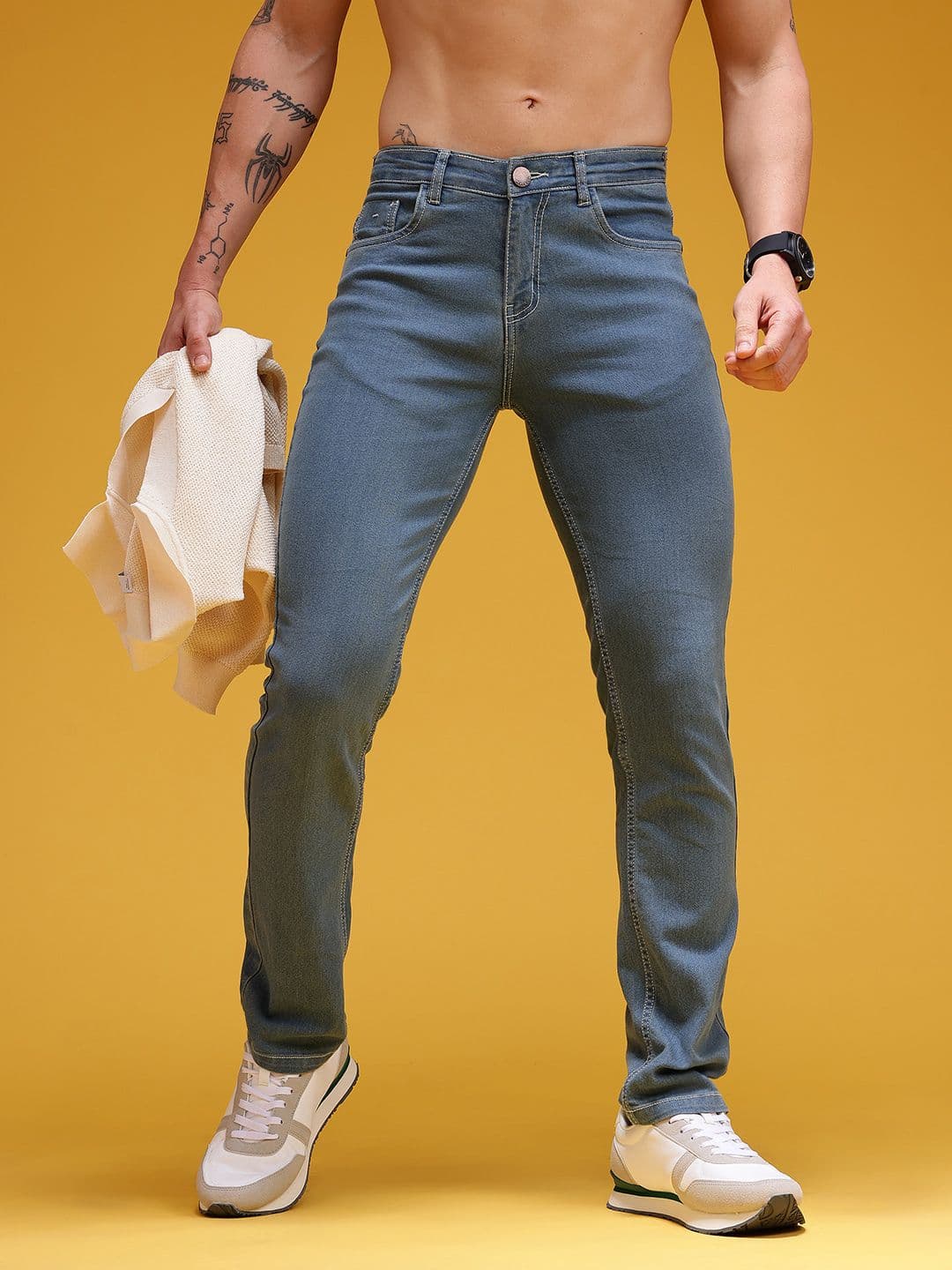 HERE&NOW Men Mid-Rise Stretchable Straight Fit Jeans - view 1