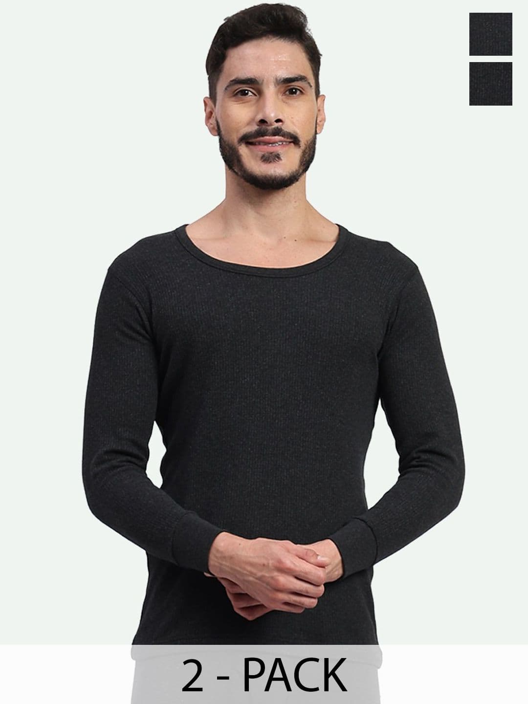 T.T. Pack Of 2 Cotton Rich With Elastomeric Finish Thermal Top - view 1
