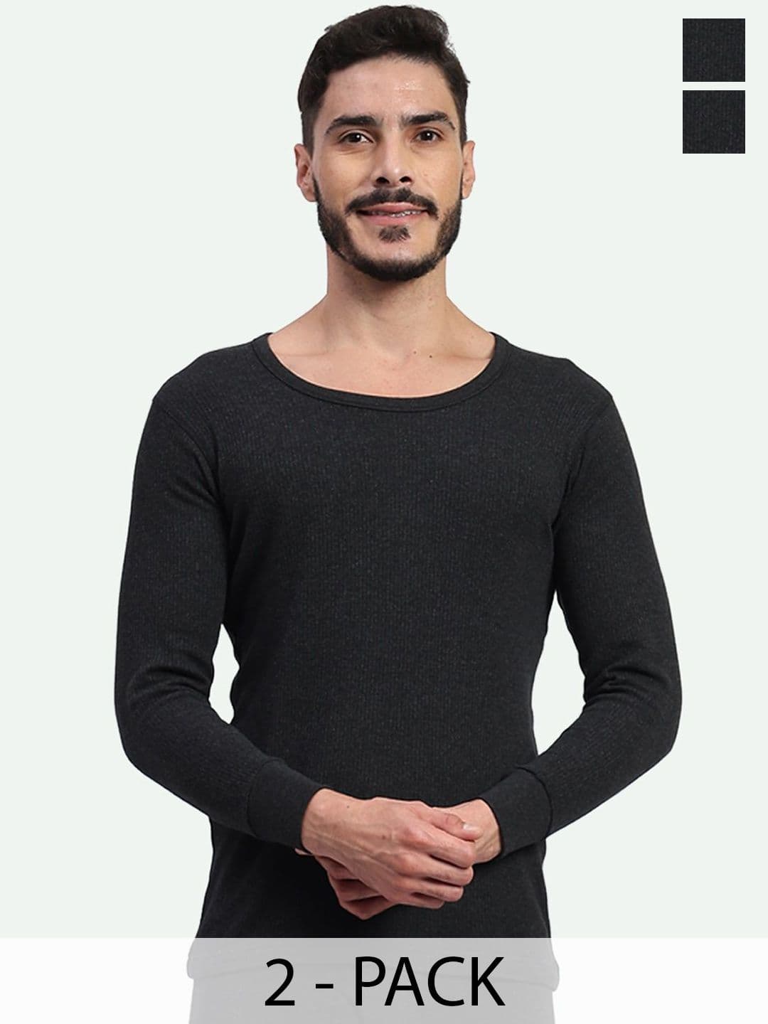 T.T. Pack Of 2 Cotton Rich With Elastomeric Finish Thermal Top - view 1