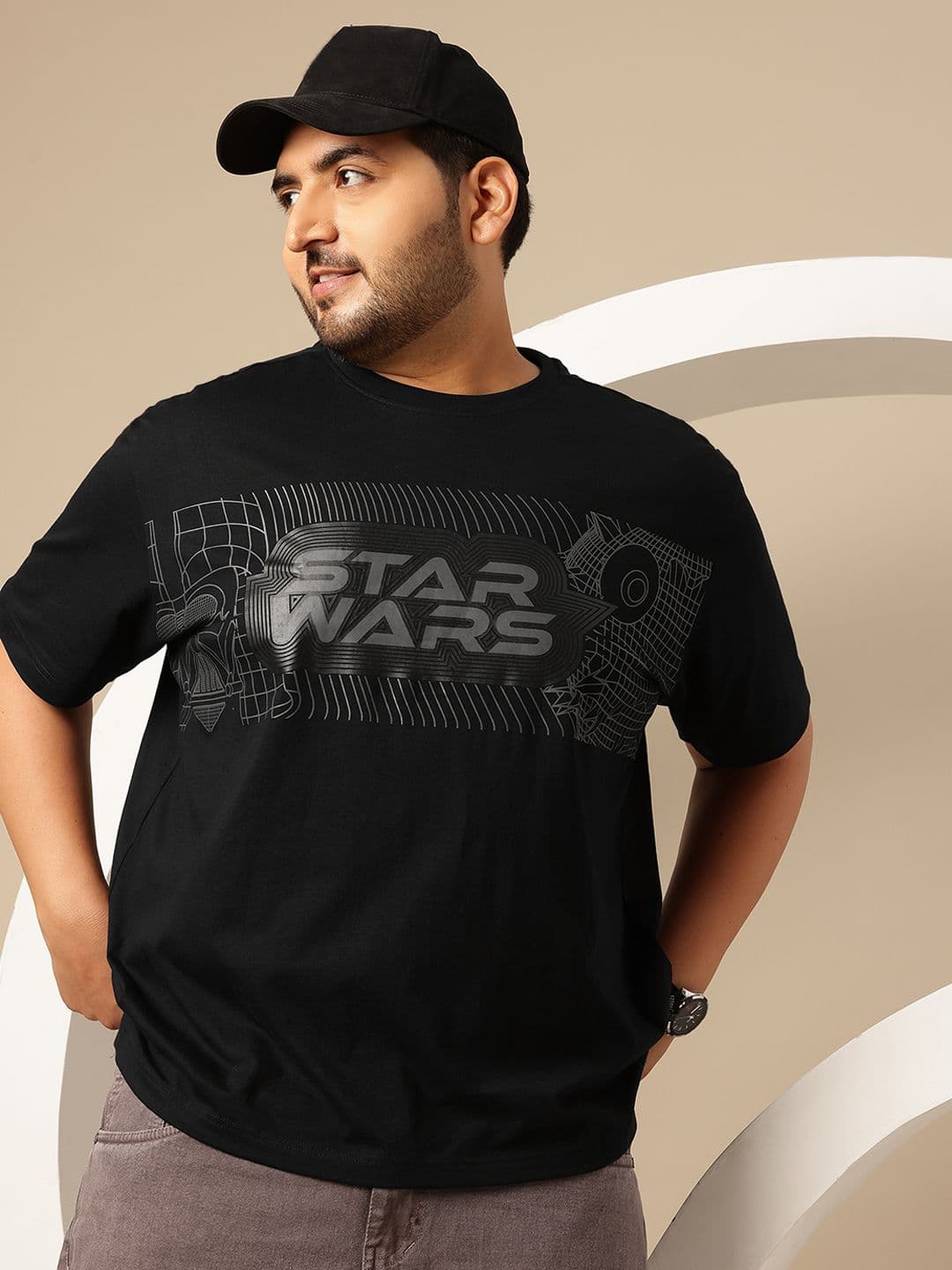 Sztori Plus Size Star War Print T-shirt - view 1