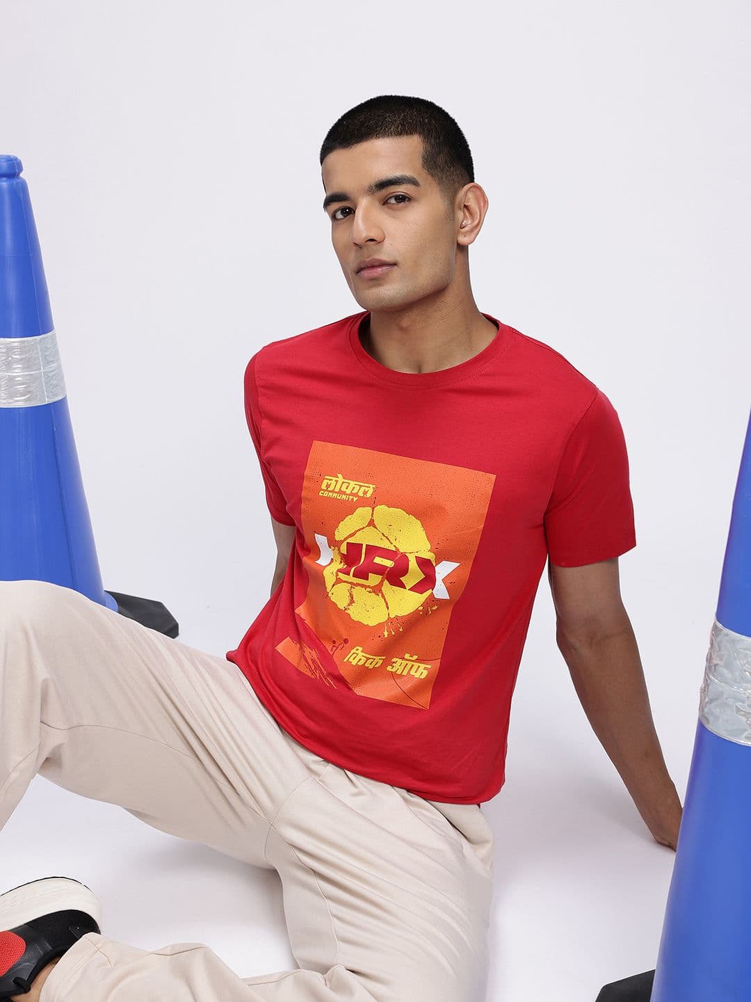 HRX by Hrithik Roshan Brand Logo Printed Pure Cotton Lifestyle T-shirt - view 1