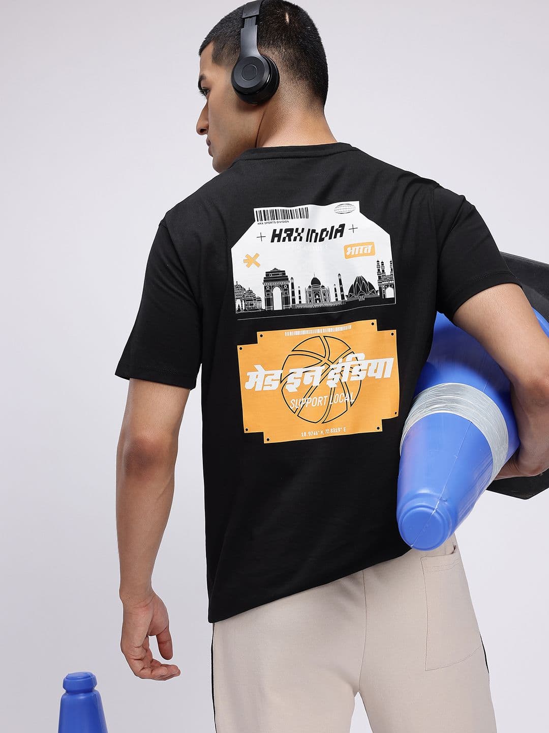 HRX by Hrithik Roshan Men Pure Cotton Printed T-shirt - view 1