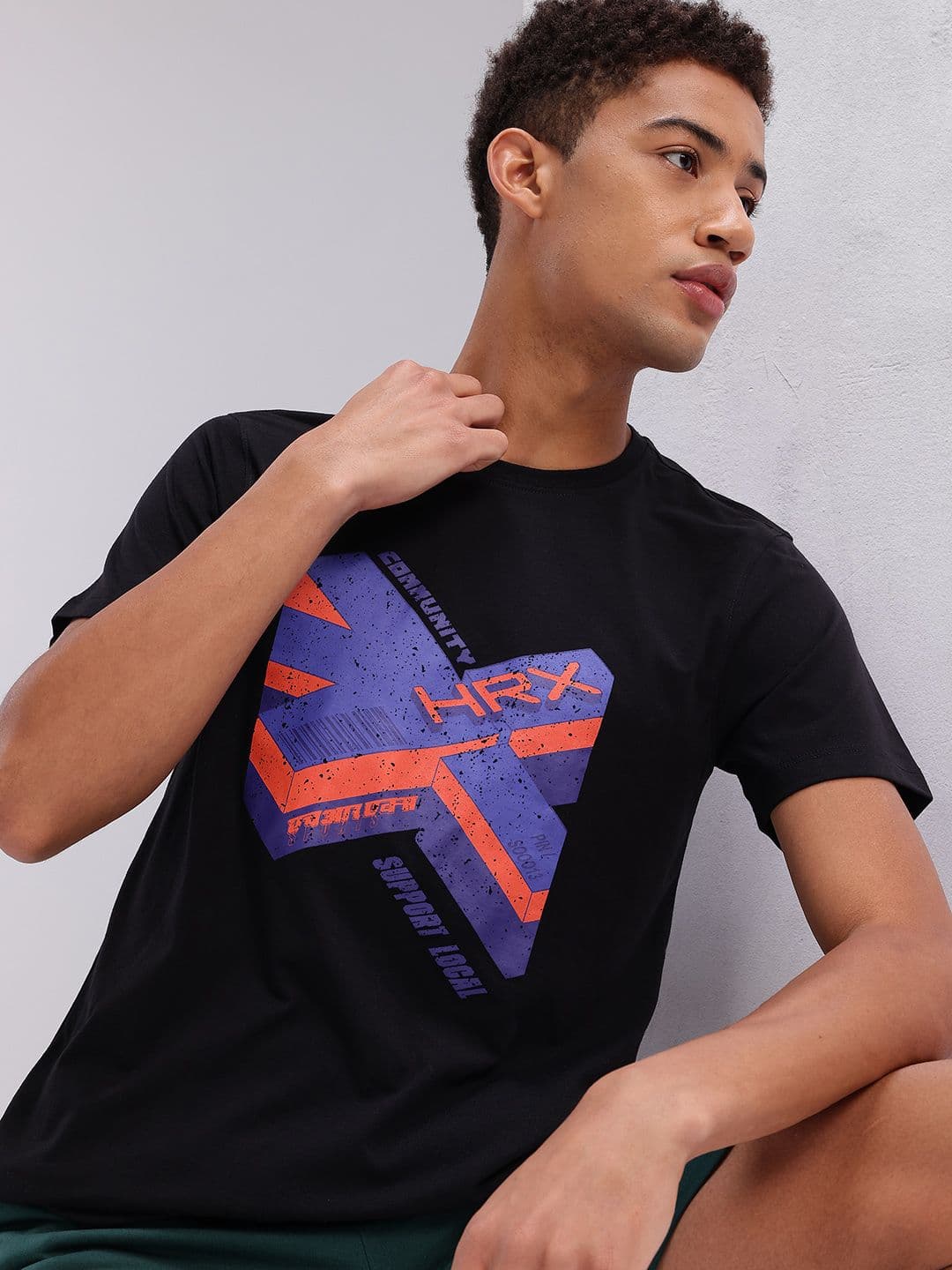 HRX by Hrithik Roshan Brand Logo Print Lifestyle T-shirt - view 1