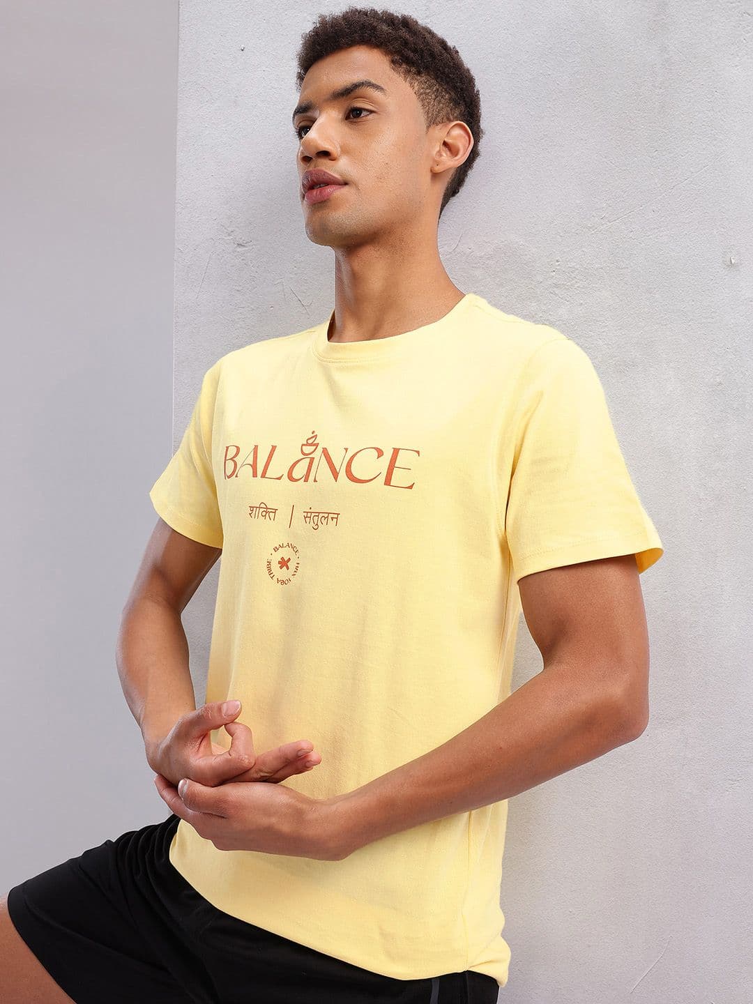 HRX by Hrithik Roshan Typography Printed Cotton Yoga T-shirt - view 1