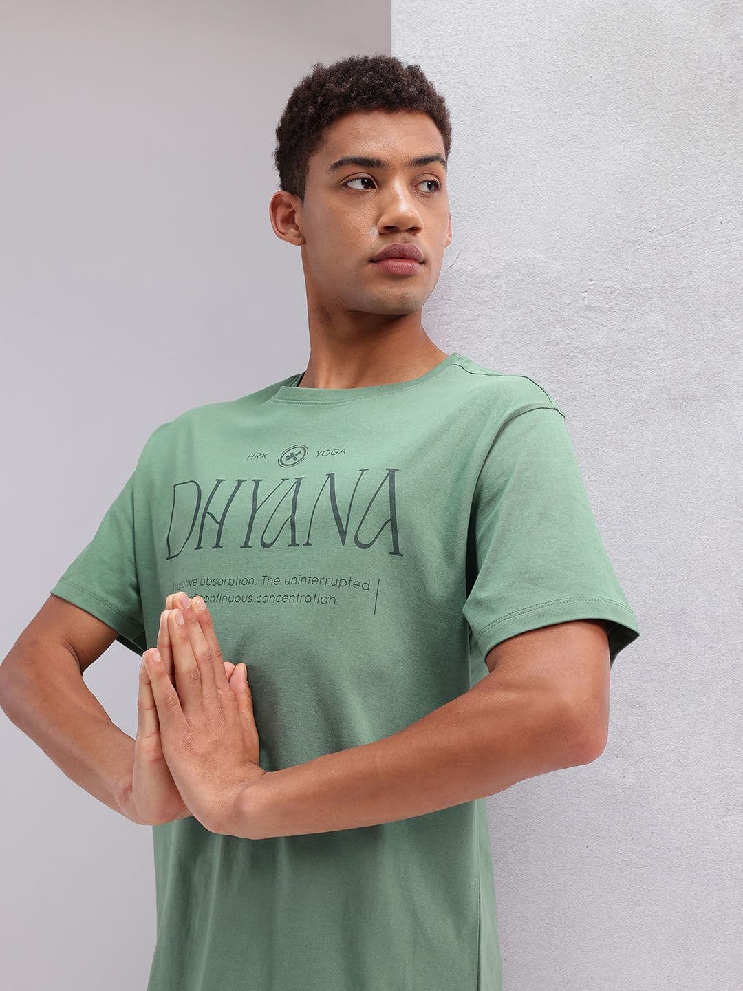 HRX by Hrithik Roshan Typography Printed Pure Cotton Yoga T-shirt - view 1
