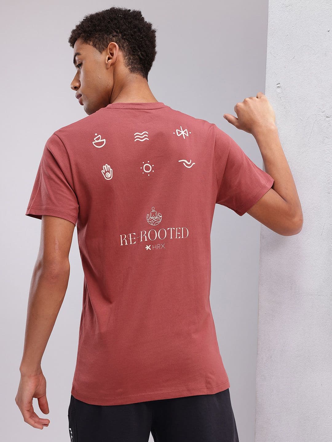 HRX by Hrithik Roshan Printed Pure Cotton Yoga T-shirt - view 1