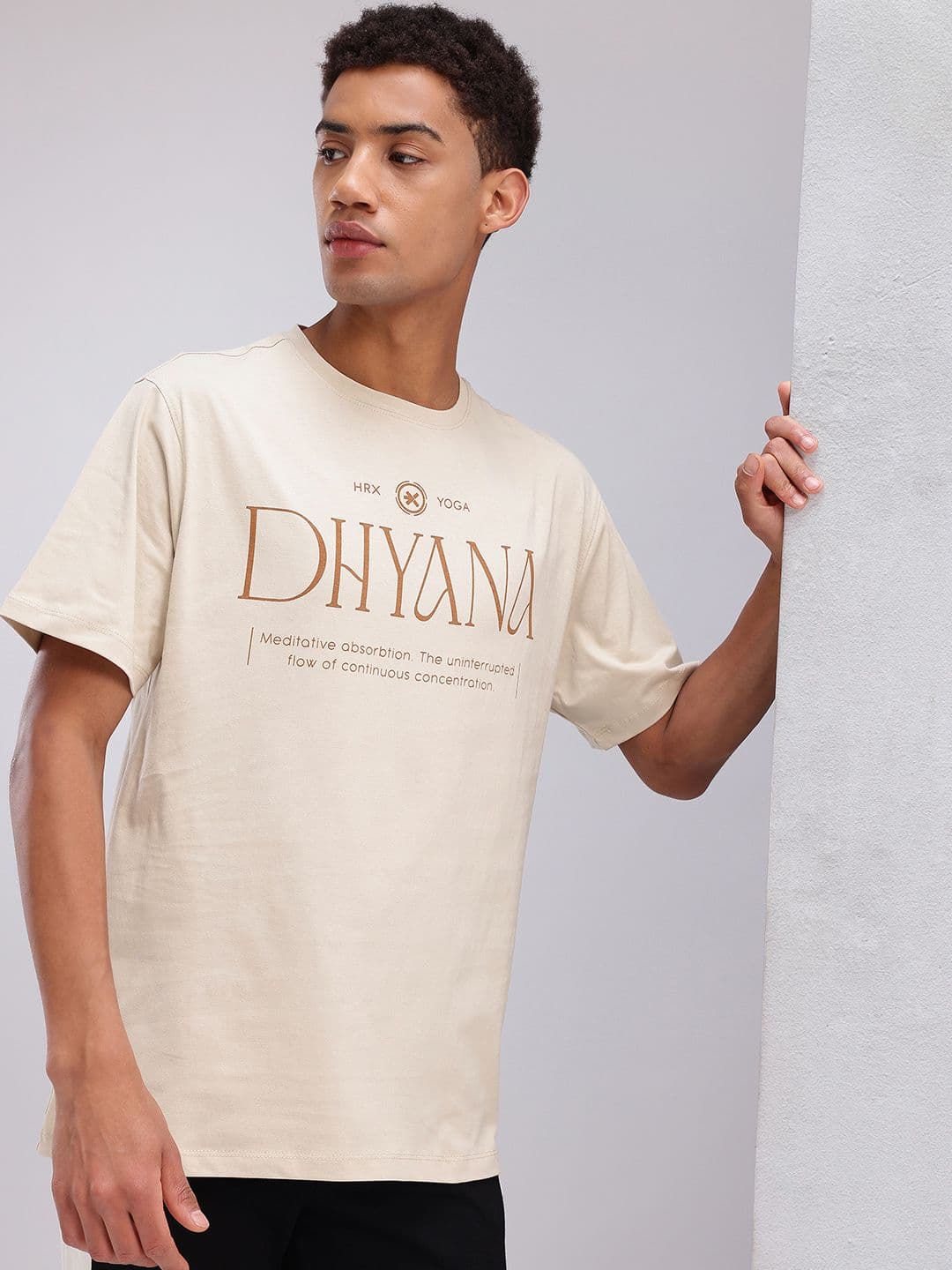 HRX by Hrithik Roshan Typography Print Pure Cotton Yoga T-shirt - view 1