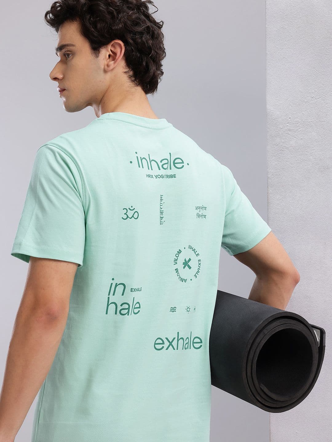 HRX by Hrithik Roshan Printed Yoga Cotton T-shirt - view 1