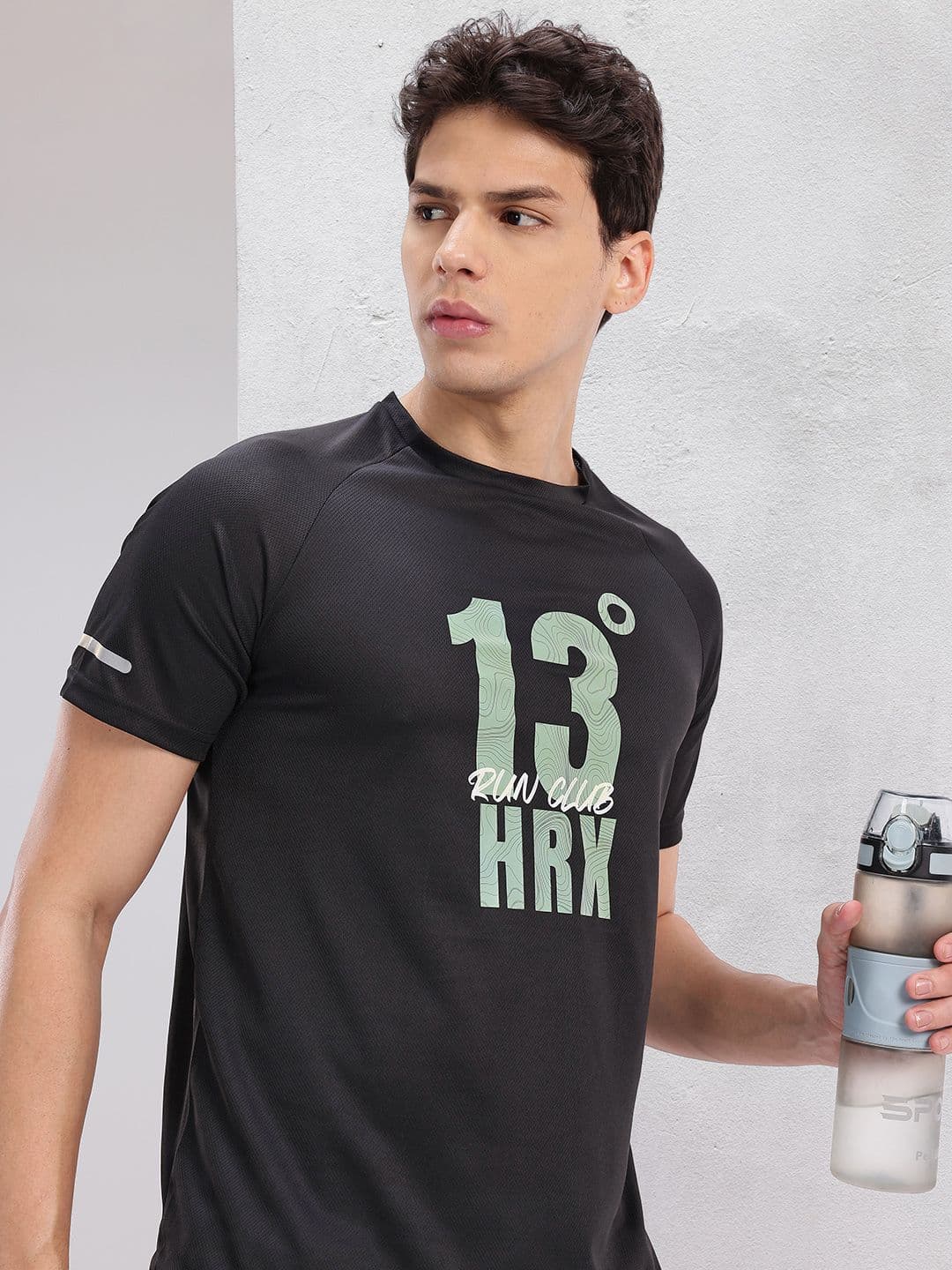 HRX by Hrithik Roshan Typography Printed Rapid-Dry Running T-shirt - view 1