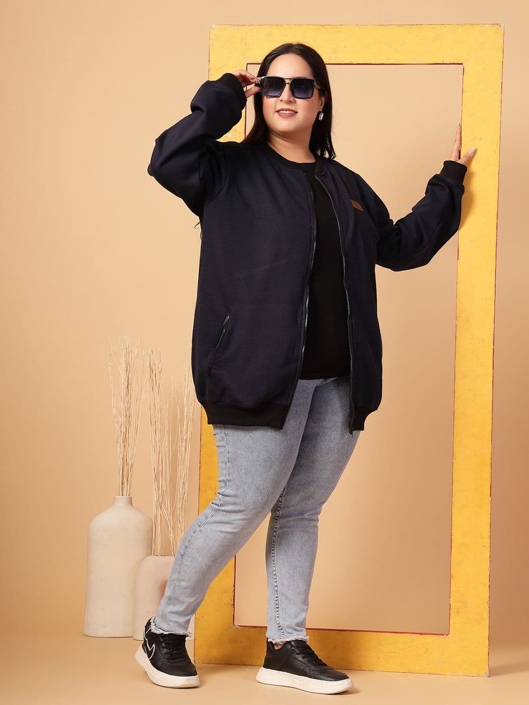 Rigo Plus Size Fleece Lightweight Open Front Jacket - view 1