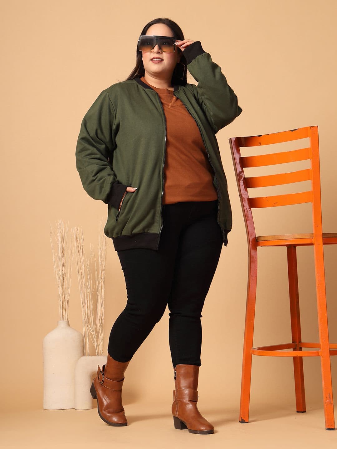 Rigo Plus Size Fleece Lightweight Open Front Jacket - view 1
