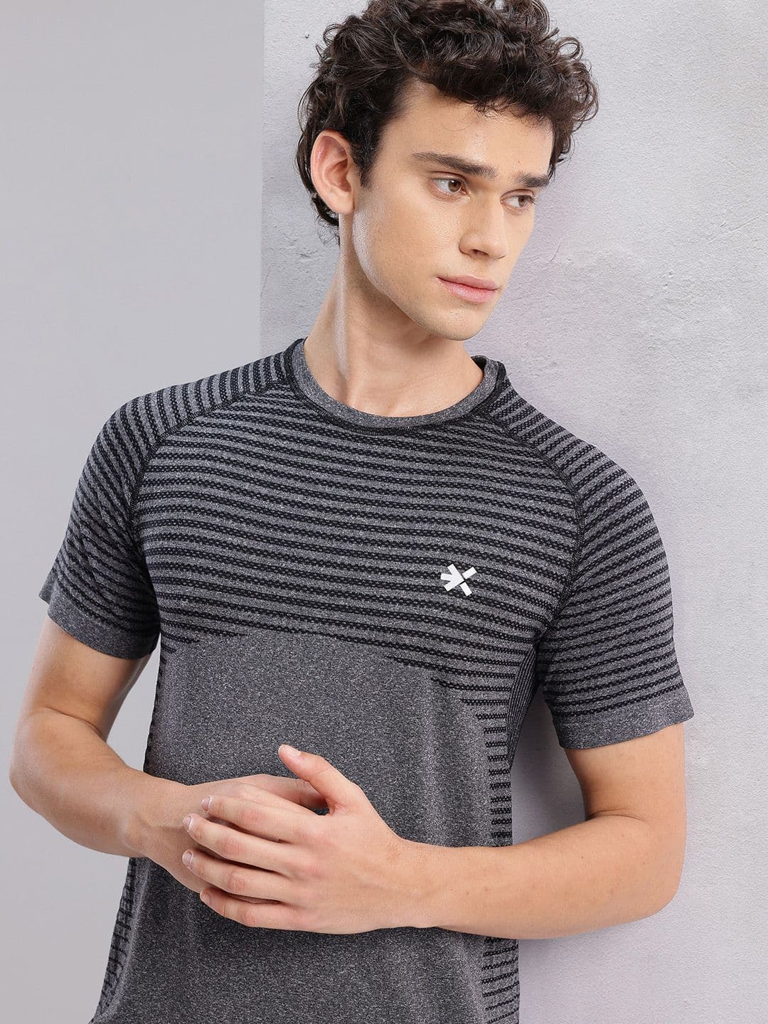 HRX by Hrithik Roshan Self Design Seamless Rapid-Dry T-shirt - view 1
