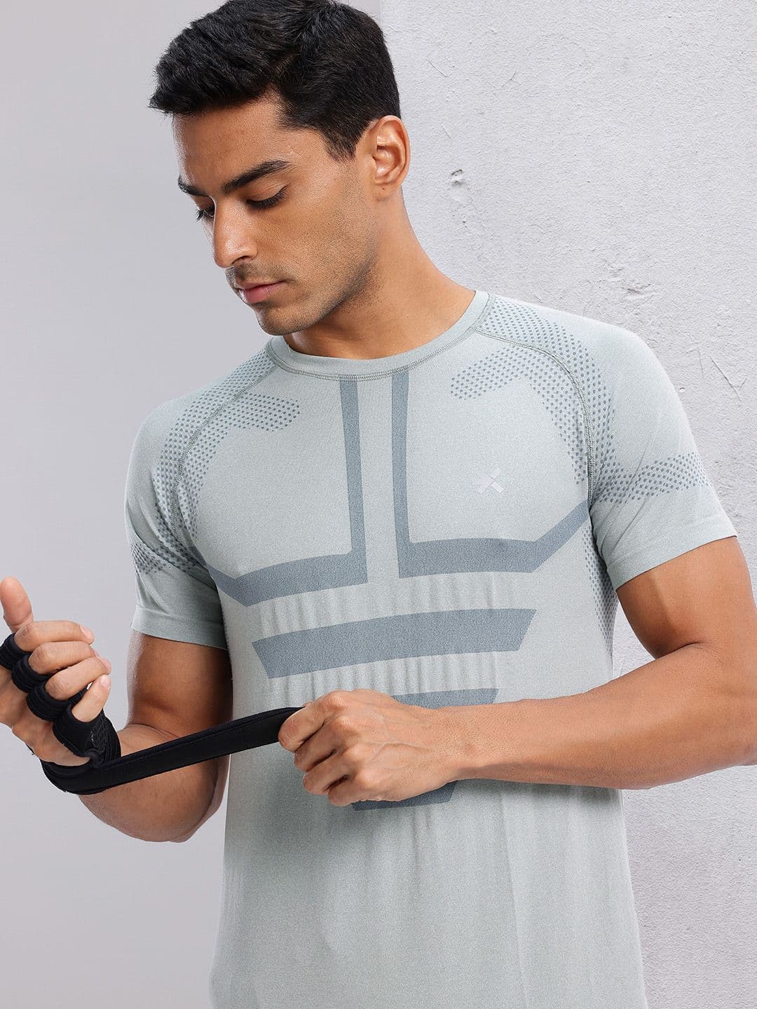 HRX by Hrithik Roshan Men Printed Rapid-Dry Slim Fit Cycling T-shirt - view 1