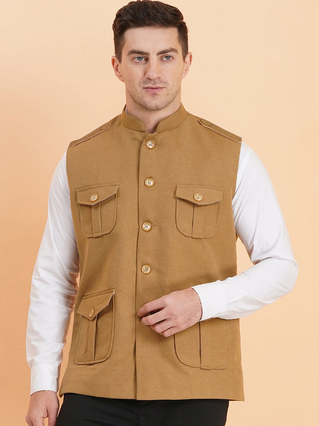 SG LEMAN Men Woven Nehru Jacket - view 1