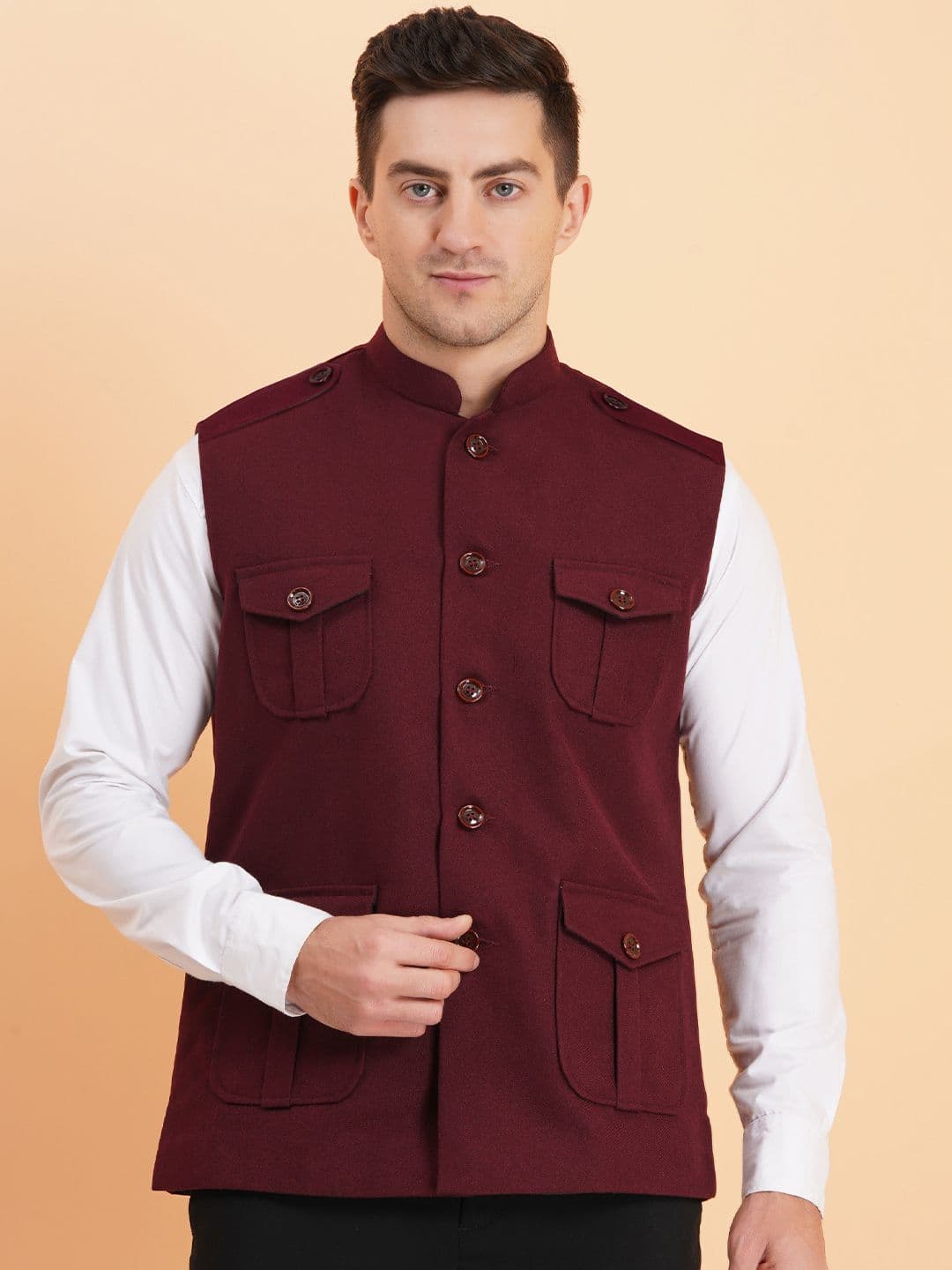 SG LEMAN Men Solid Nehru Jackets - view 1