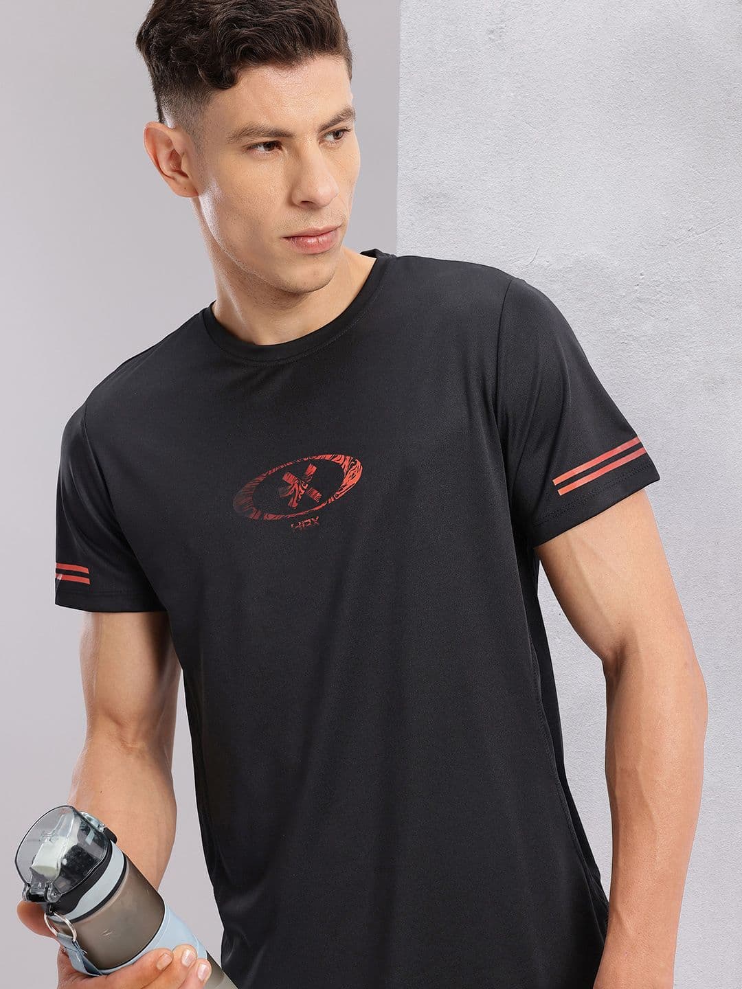 HRX by Hrithik Roshan Brand Logo Print Rapid-Dry Training T-shirt - view 1