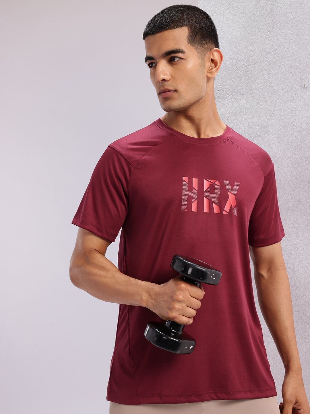 HRX by Hrithik Roshan Brand Logo Print Rapid-Dry Training T-shirt - view 1
