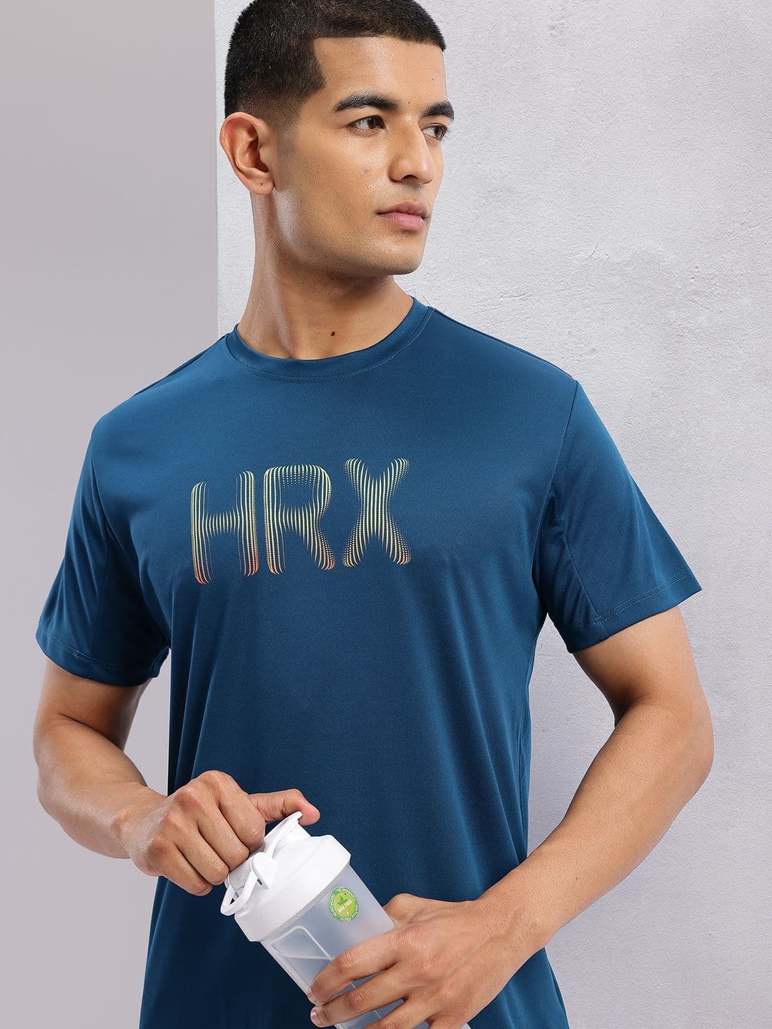 HRX by Hrithik Roshan Brand Logo Printed Rapid-Dry Training T-shirt - view 1