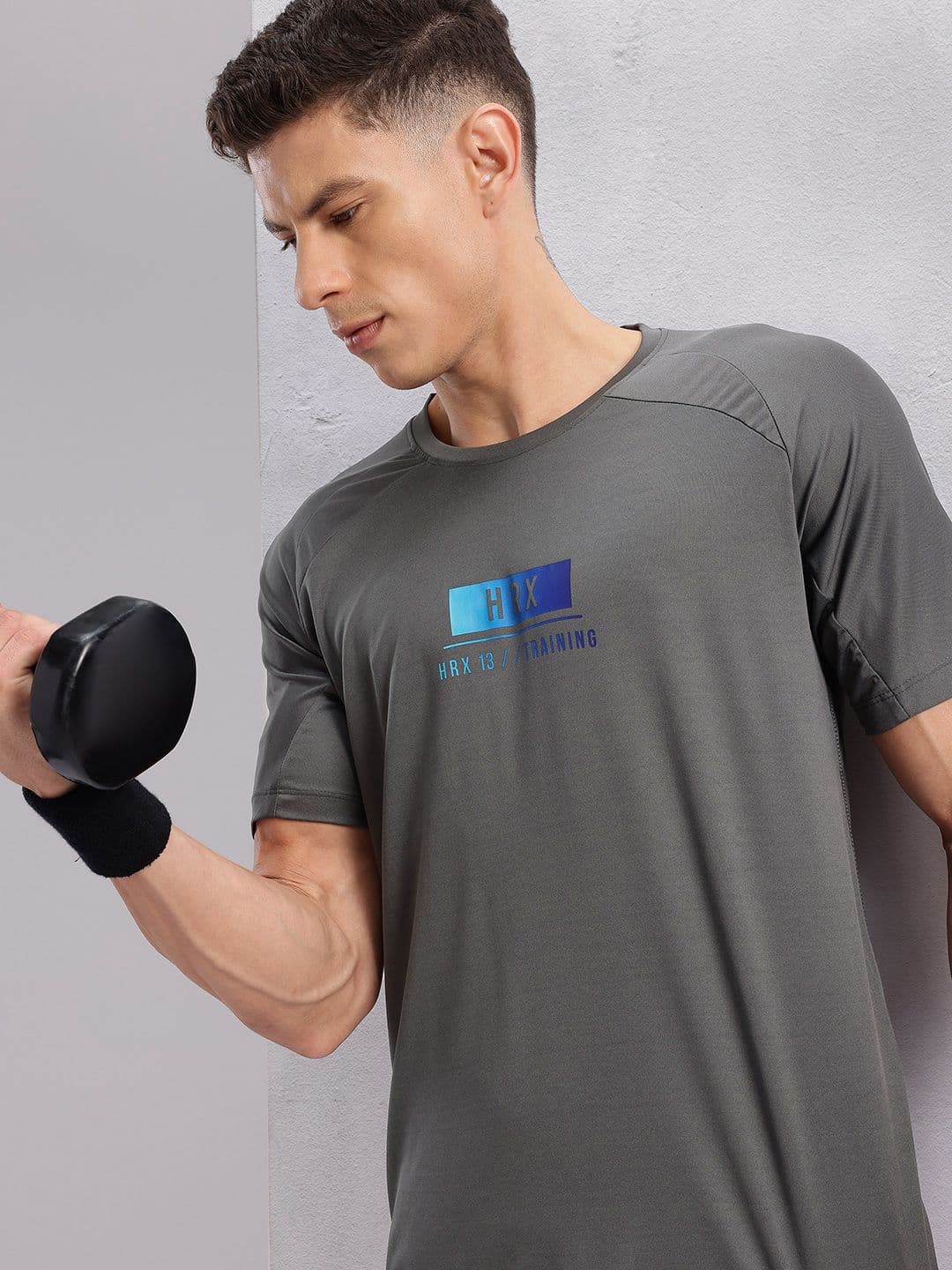 HRX by Hrithik Roshan Brand Logo Print Rapid-Dry Training T-shirt - view 1