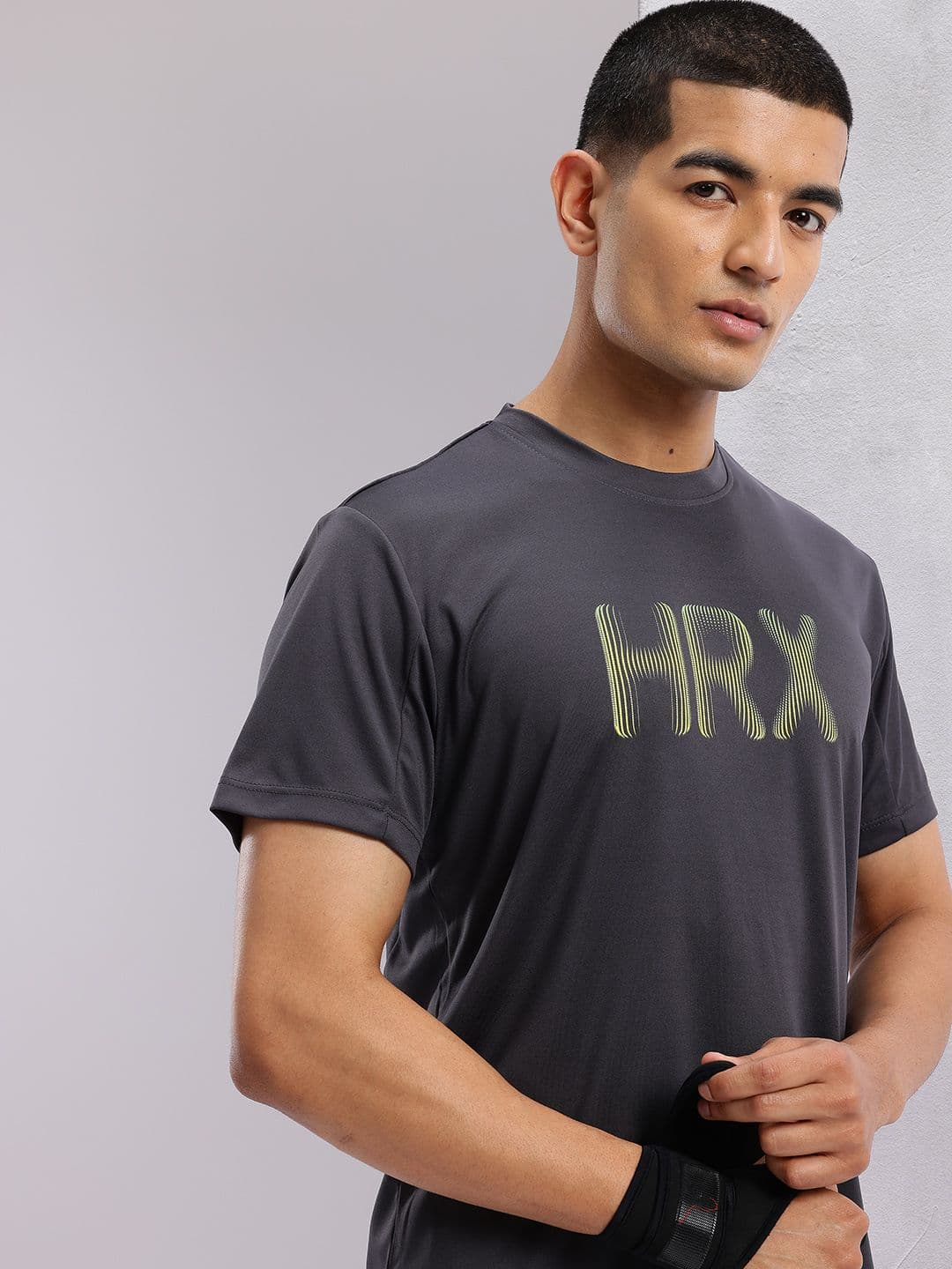HRX by Hrithik Roshan Brand Logo Printed Rapid-Dry Training T-shirt - view 1