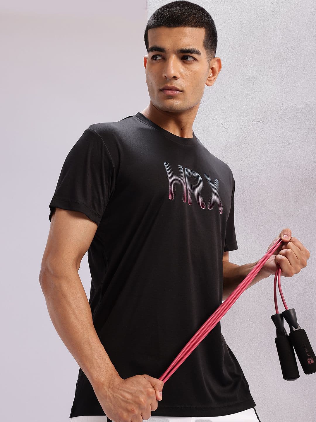 HRX by Hrithik Roshan Brand Logo Print Rapid-Dry Training T-shirt - view 1