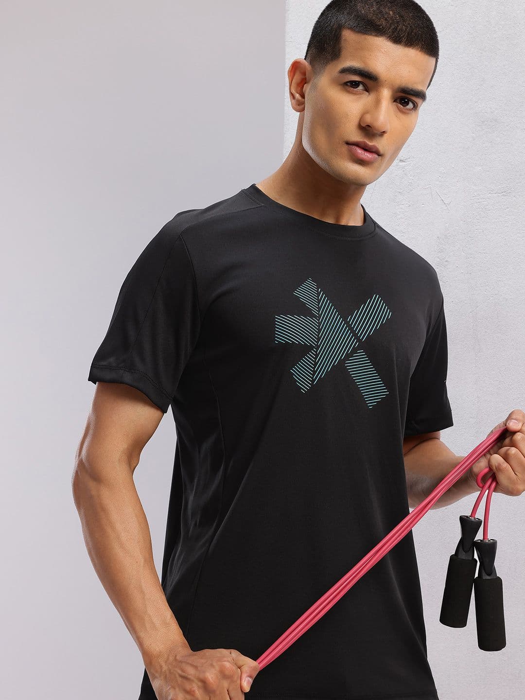 HRX by Hrithik Roshan Brand Logo Print Rapid-Dry Training T-shirt - view 1