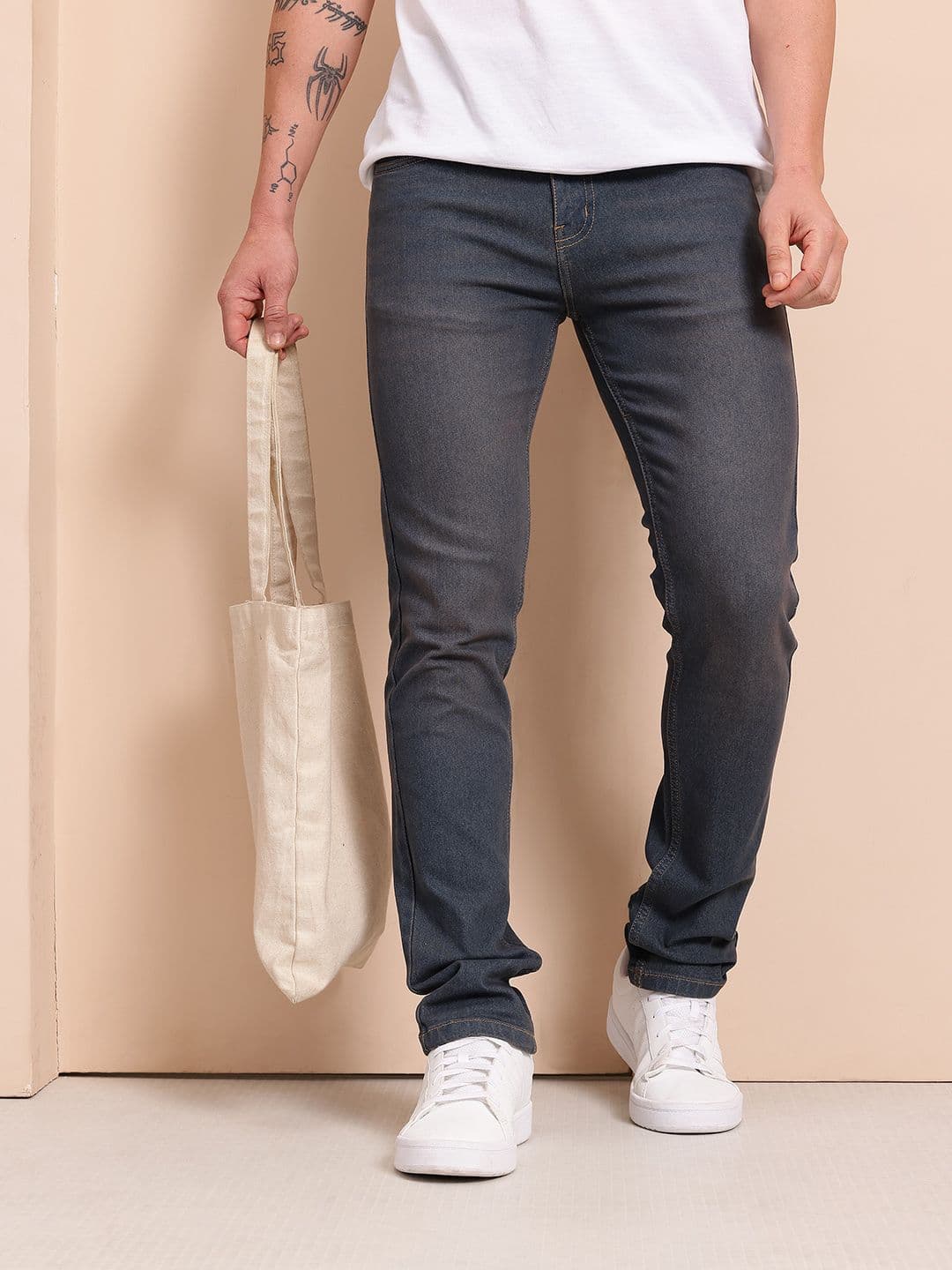 Mast & Harbour Men Skinny Fit Mid-Rise Light Fade Stretchable Jeans - view 1