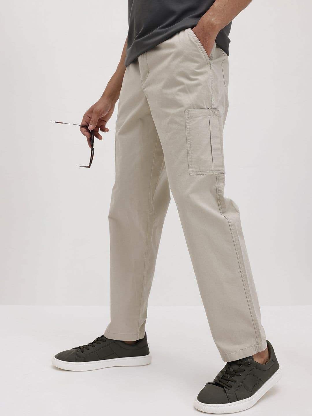 The Roadster Life Co. Men Pure Cotton Relaxed Cargos - view 1