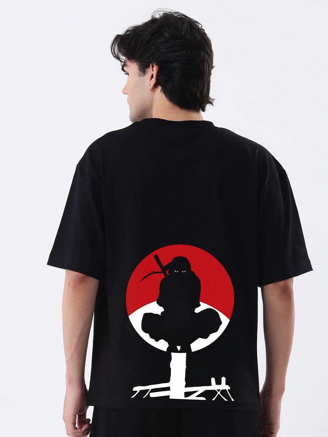 TheBTclub Men Uchiha Itachi Ost Printed Round Neck Cotton Oversized Activchill T-shirt - view 1