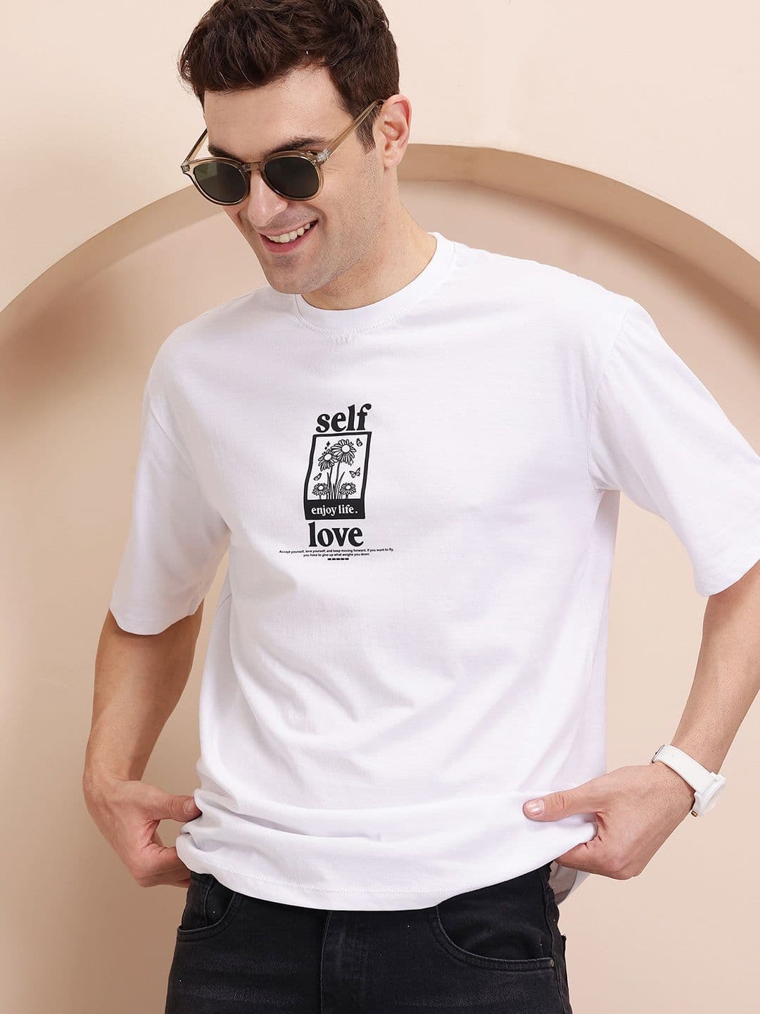 Mast & Harbour Typography Placement Print Pure Cotton T-shirt - view 1