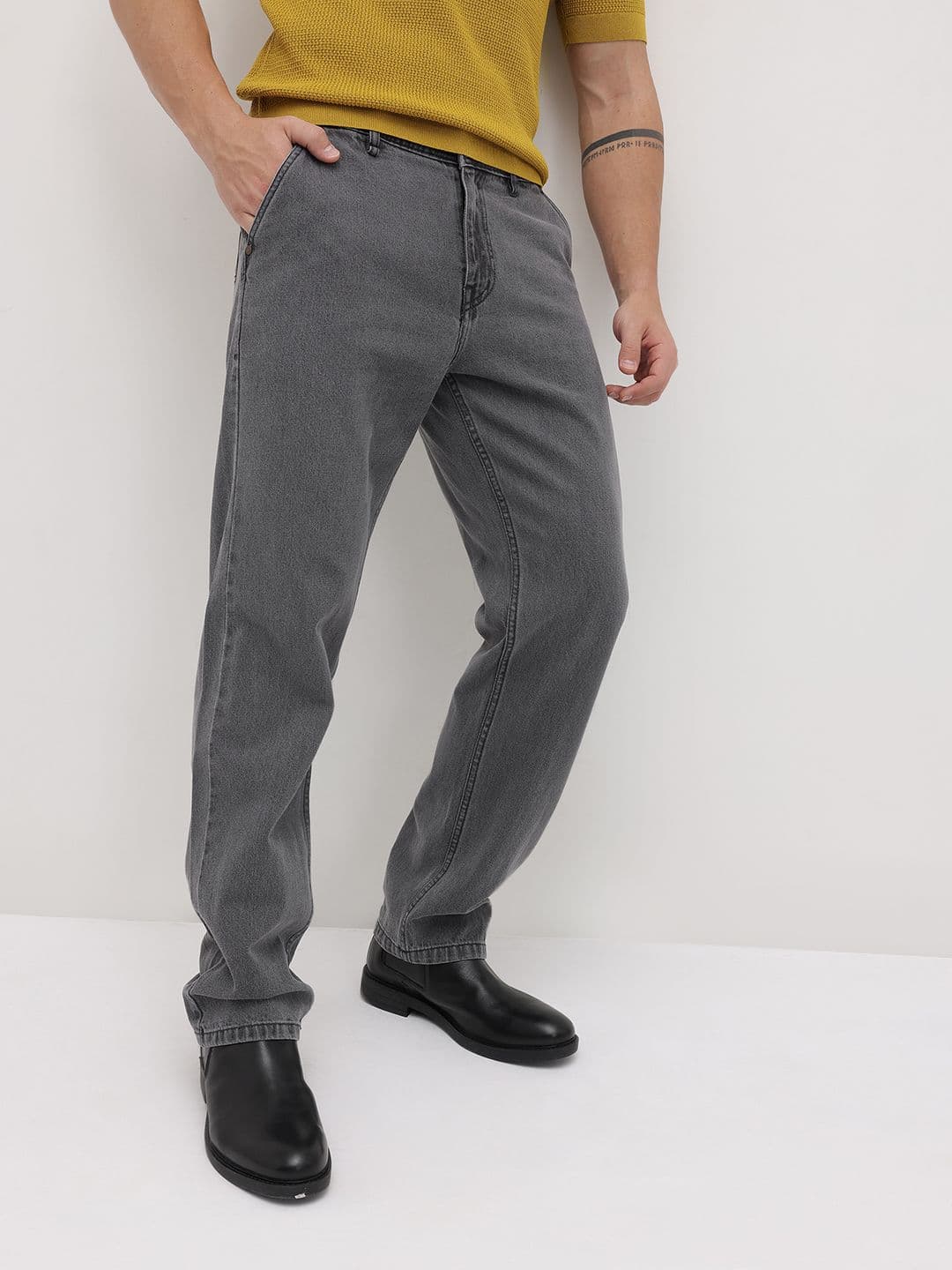 The Roadster Life Co. Men Mid-Rise Straight Fit Pure Cotton Jeans - view 1