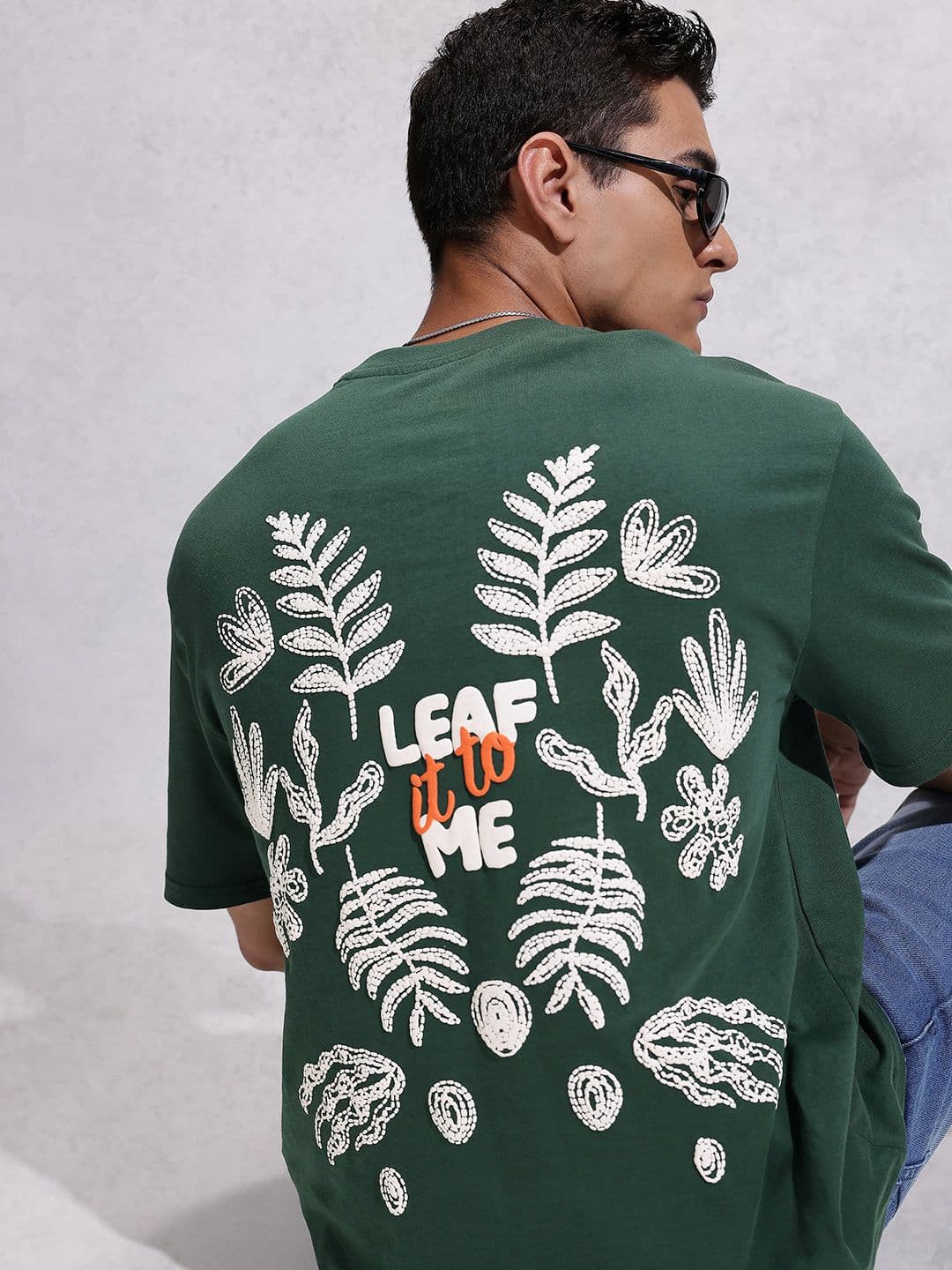 WROGN Oversized Fit Tropical Puff Print Pure Cotton T-shirt - view 1