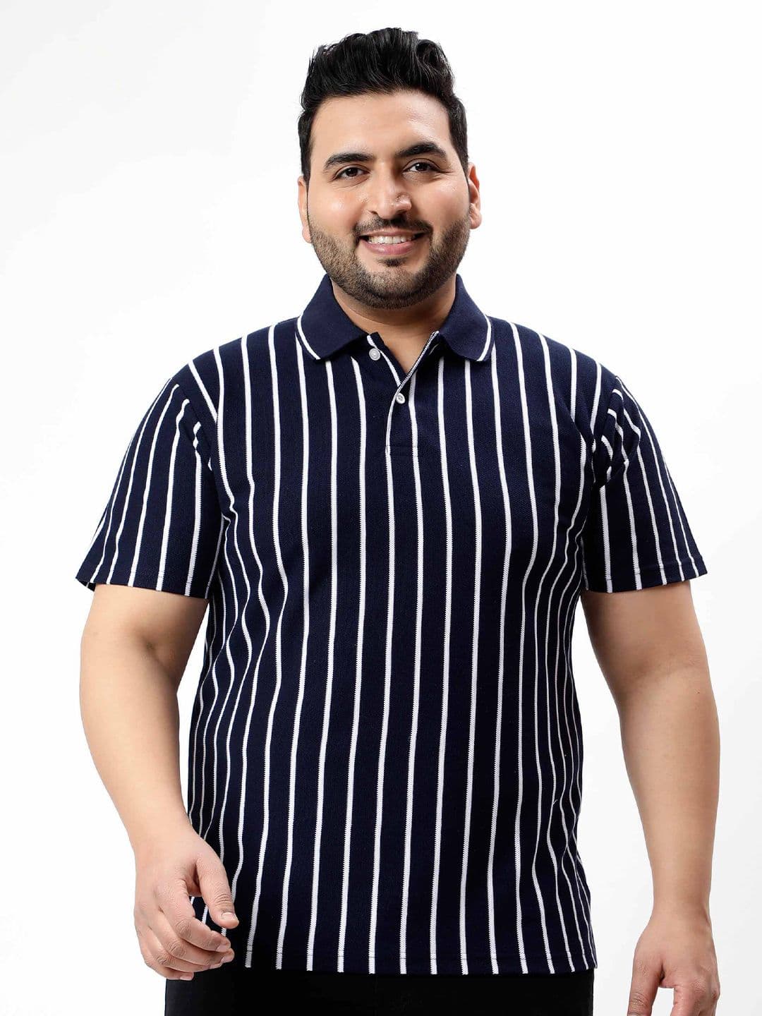 Toodle Plus Plus Size Polo Collar Pure Cotton T-Shirt - view 1