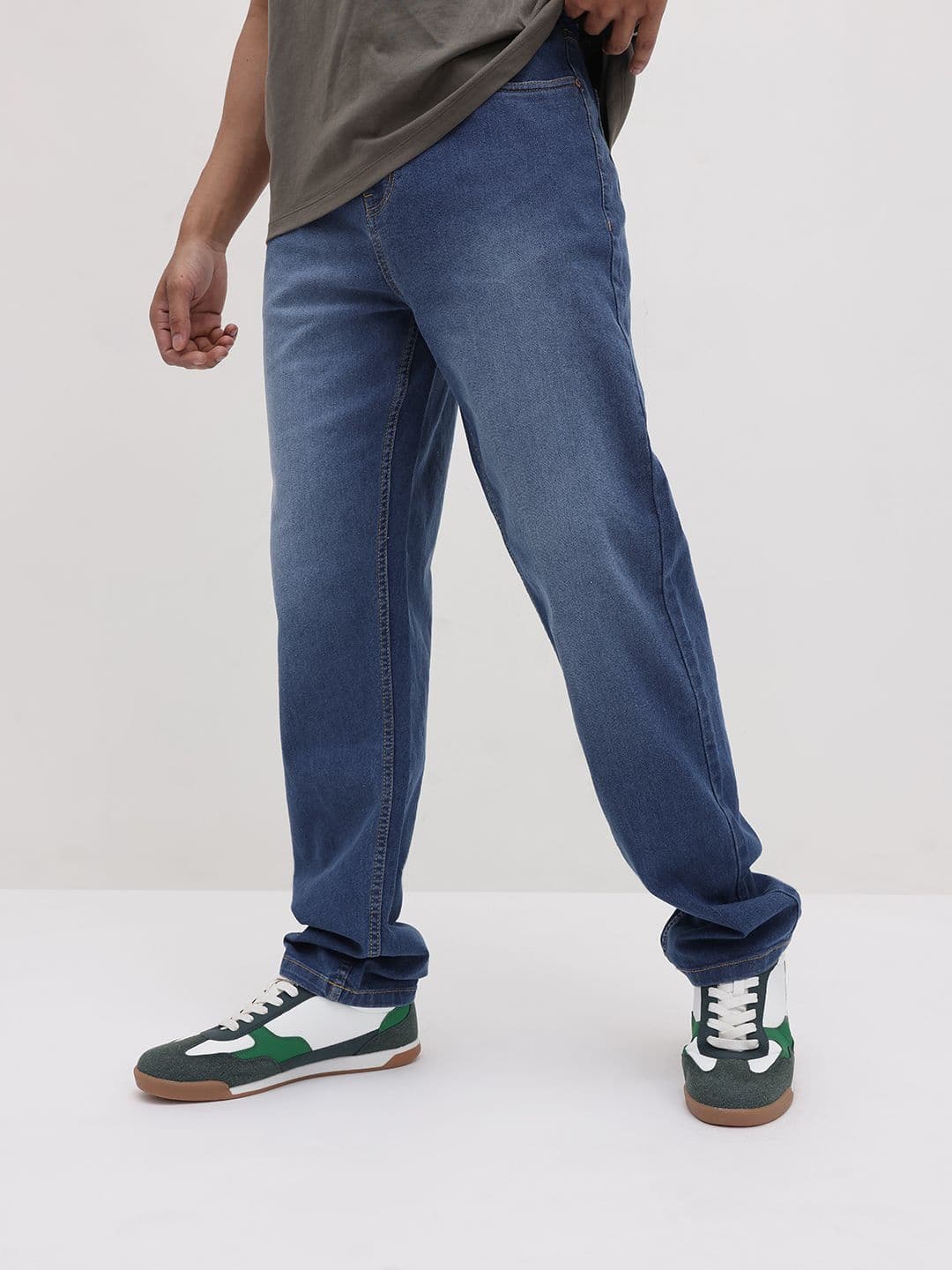 The Roadster Life Co. Men Mid-Rise Light Fade Stretchable Straight Fit Jeans - view 1