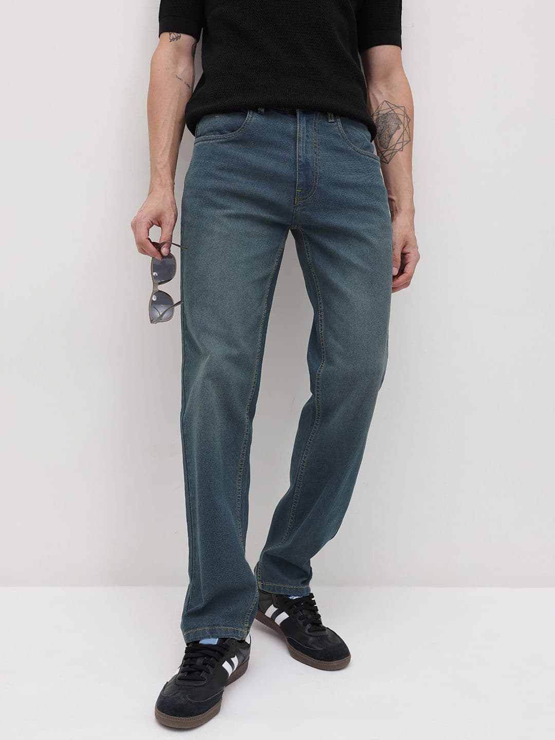The Roadster Life Co. Men Mid-Rise Light Fade Regular Fit Stretchable Jeans - view 1