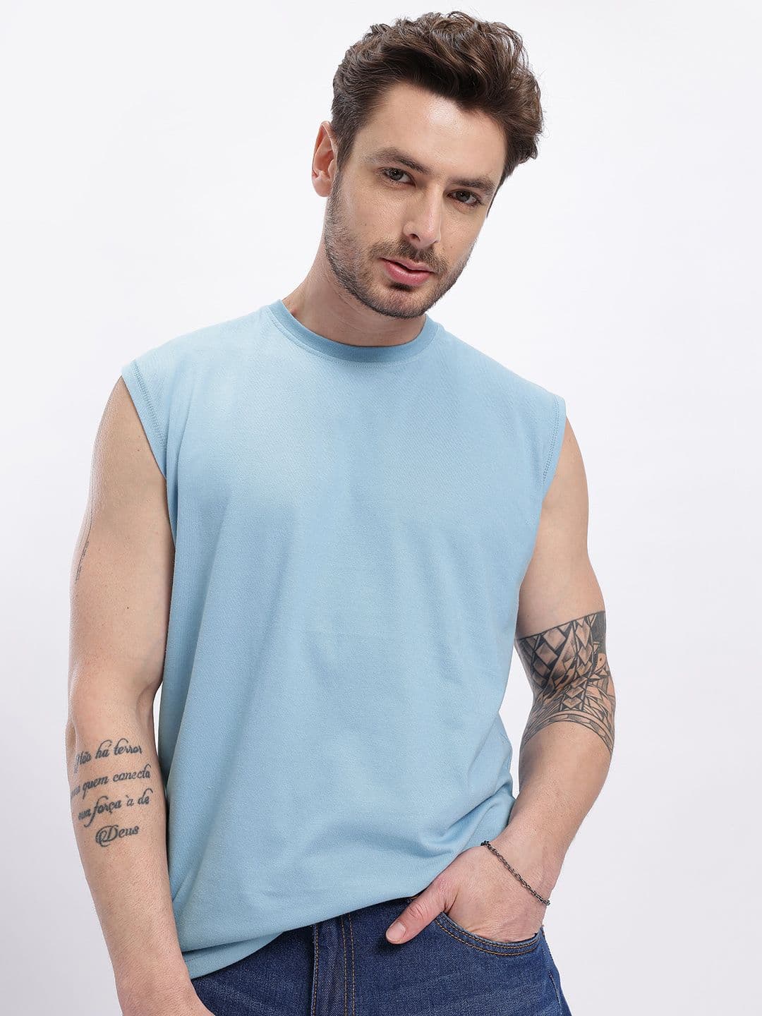 glitchez Sleeveless Oversized Fit T-shirt - view 1