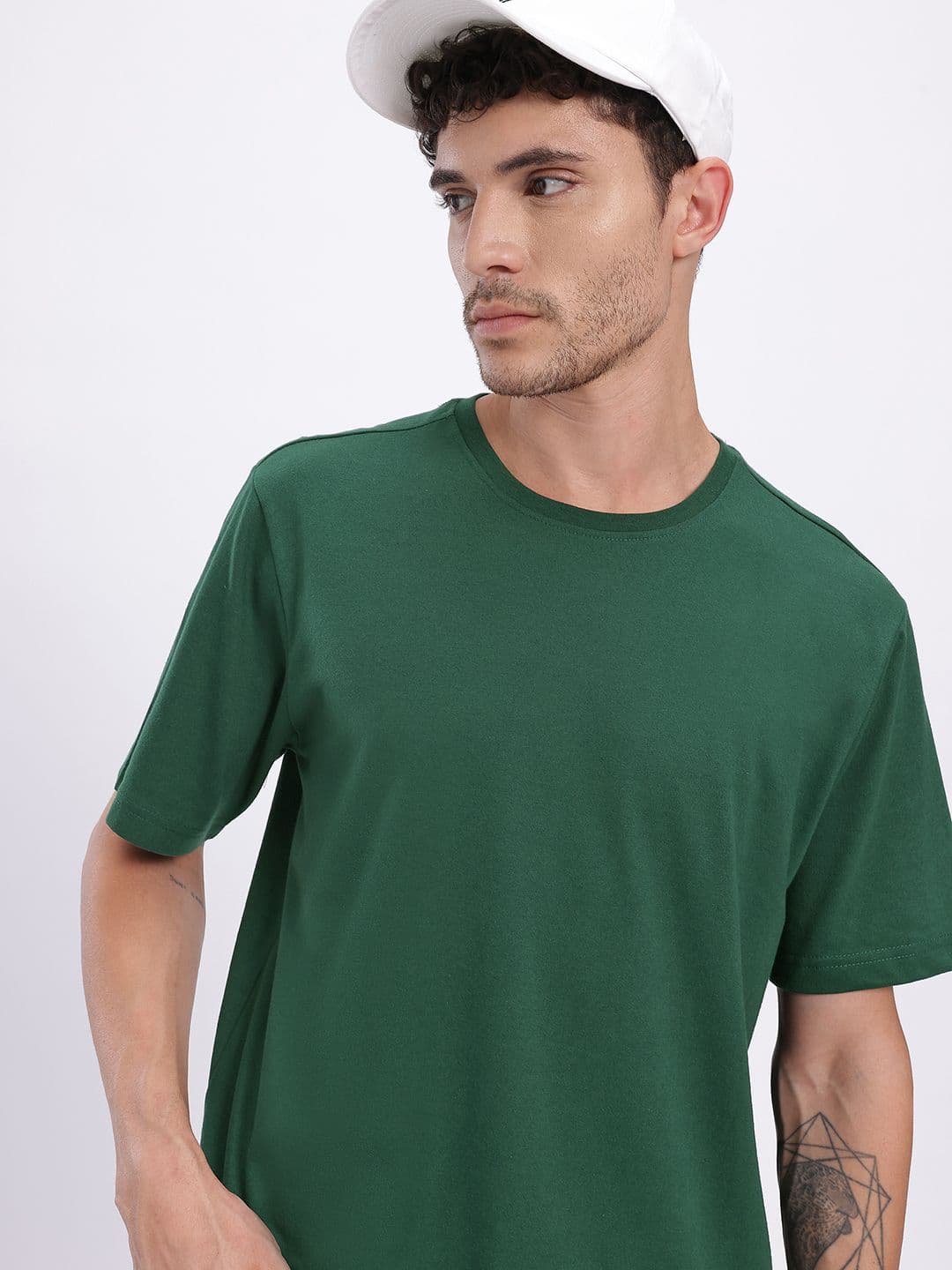 glitchez Round-Neck Drop-Shoulder Sleeves Oversized Fit T-shirt - view 1