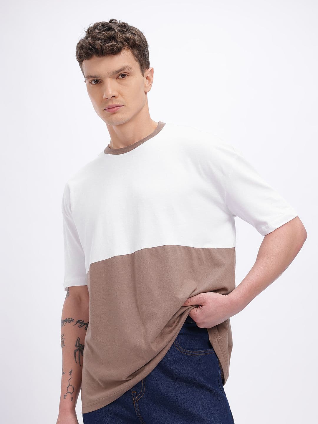 glitchez Men Colourblocked Oversized T-shirt - view 1