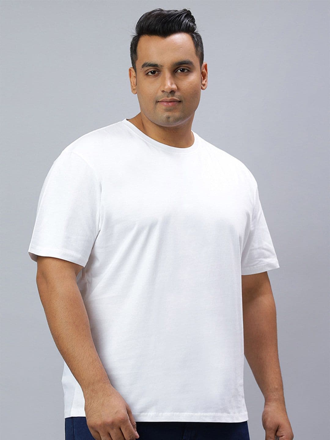 Wear Your Opinion Men Plus Size Solid Round Neck Cotton T-shirt - view 1