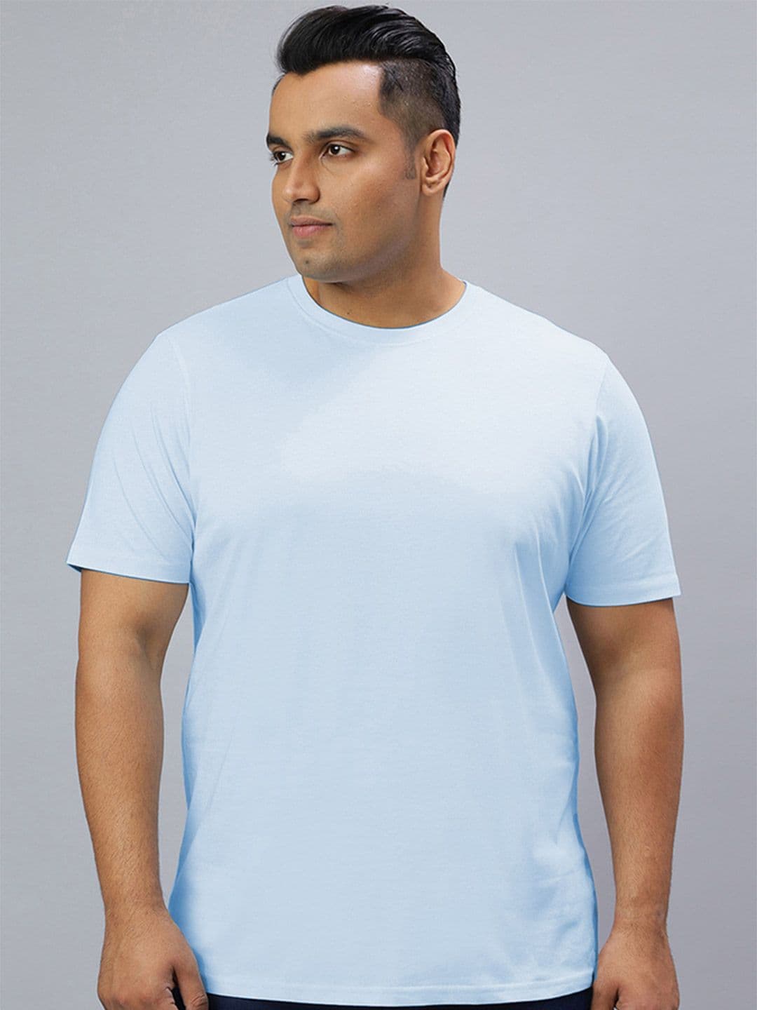 Wear Your Opinion Men Plus Size Solid Round Neck Cotton T-shirt - view 1