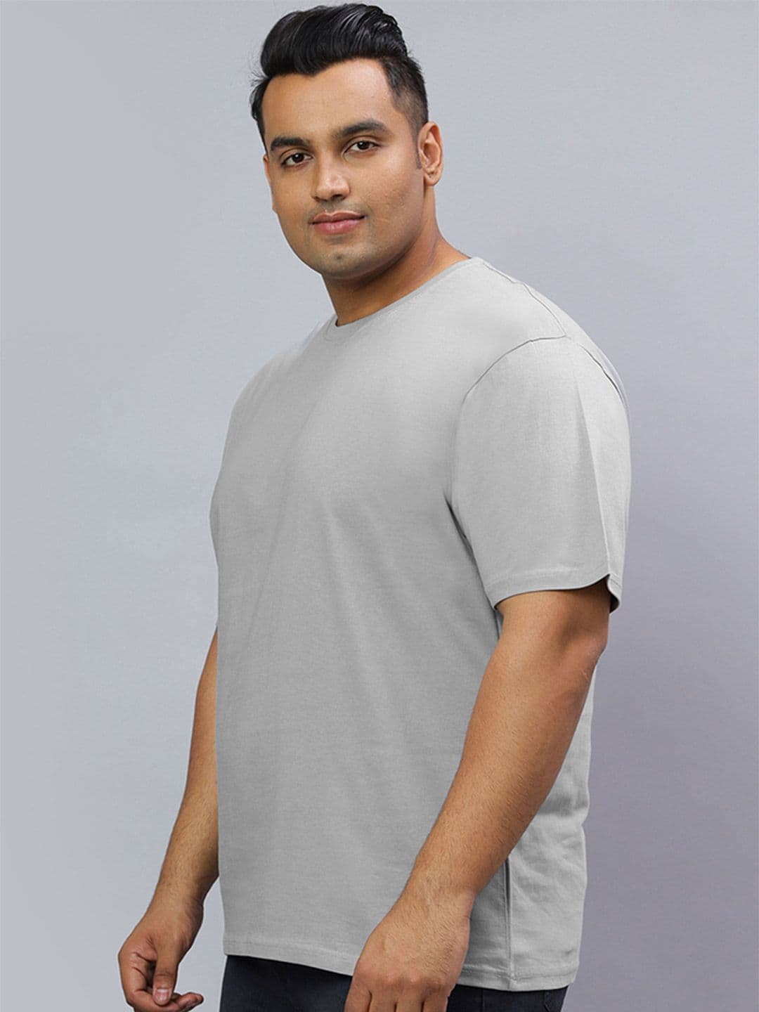Wear Your Opinion Men Plus Size Solid Round Neck Cotton T-shirt - view 1