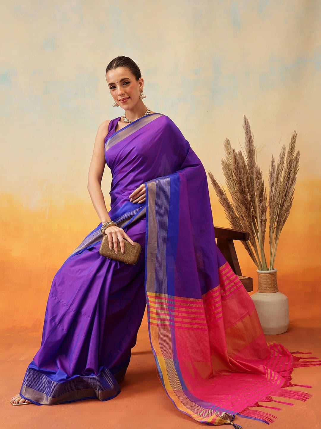 Silk Land Art Silk Uppada Pattu Ready to Wear Saree - view 1