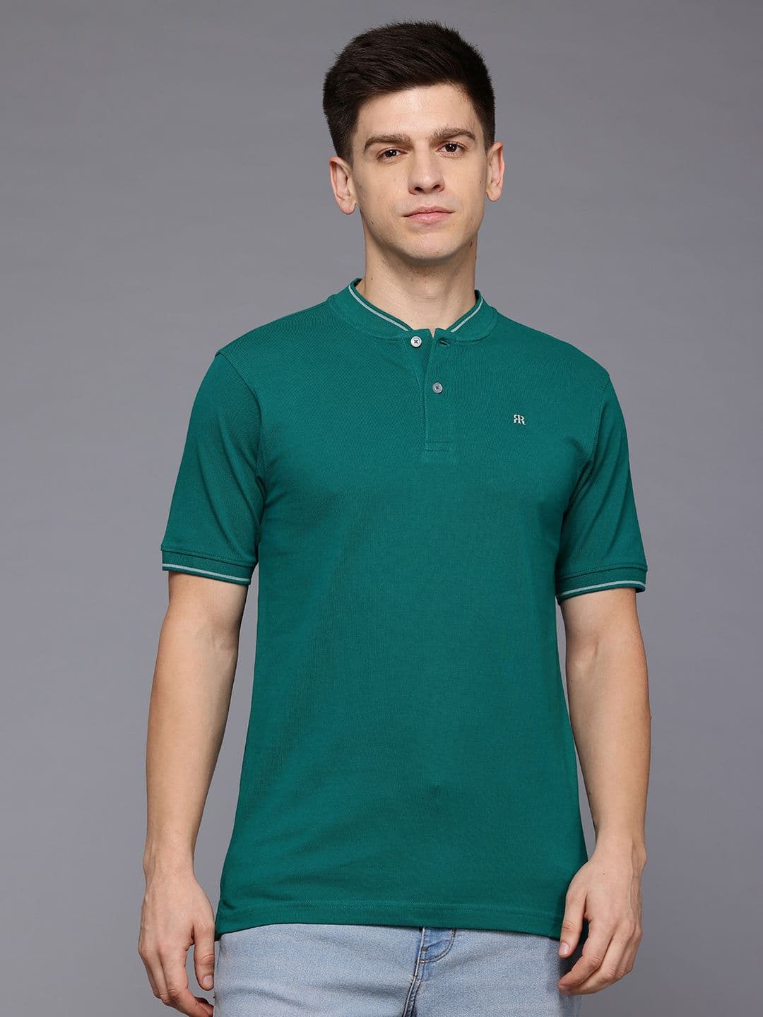 Raymond Henley Neck Pure Cotton Modern Fit T-shirt - view 1