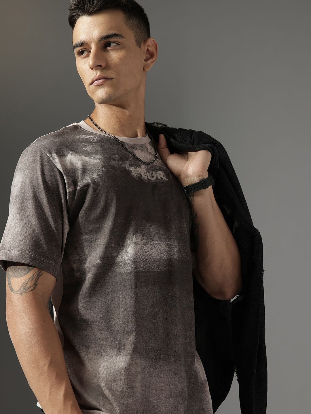 FCUK Pure Cotton Abstract Printed Relaxed Fit T-shirt - view 1