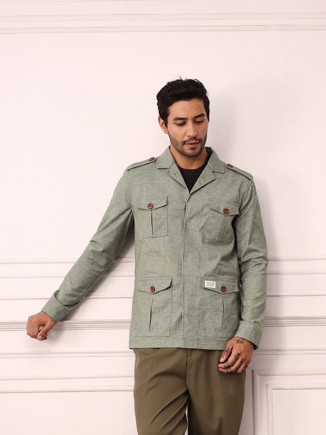 Mr Bowerbird Redloop Power Blazers Single-Breasted Tailored Fit Safari Blazer - view 1
