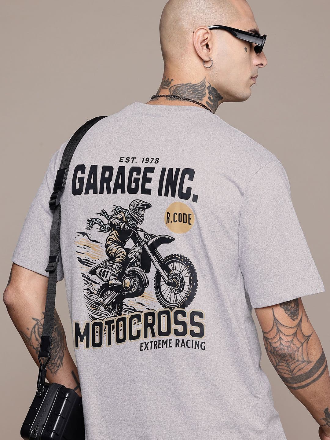 R.Code by The Roadster Life Co. Typography Printed Relaxed Fit T-shirt - view 1