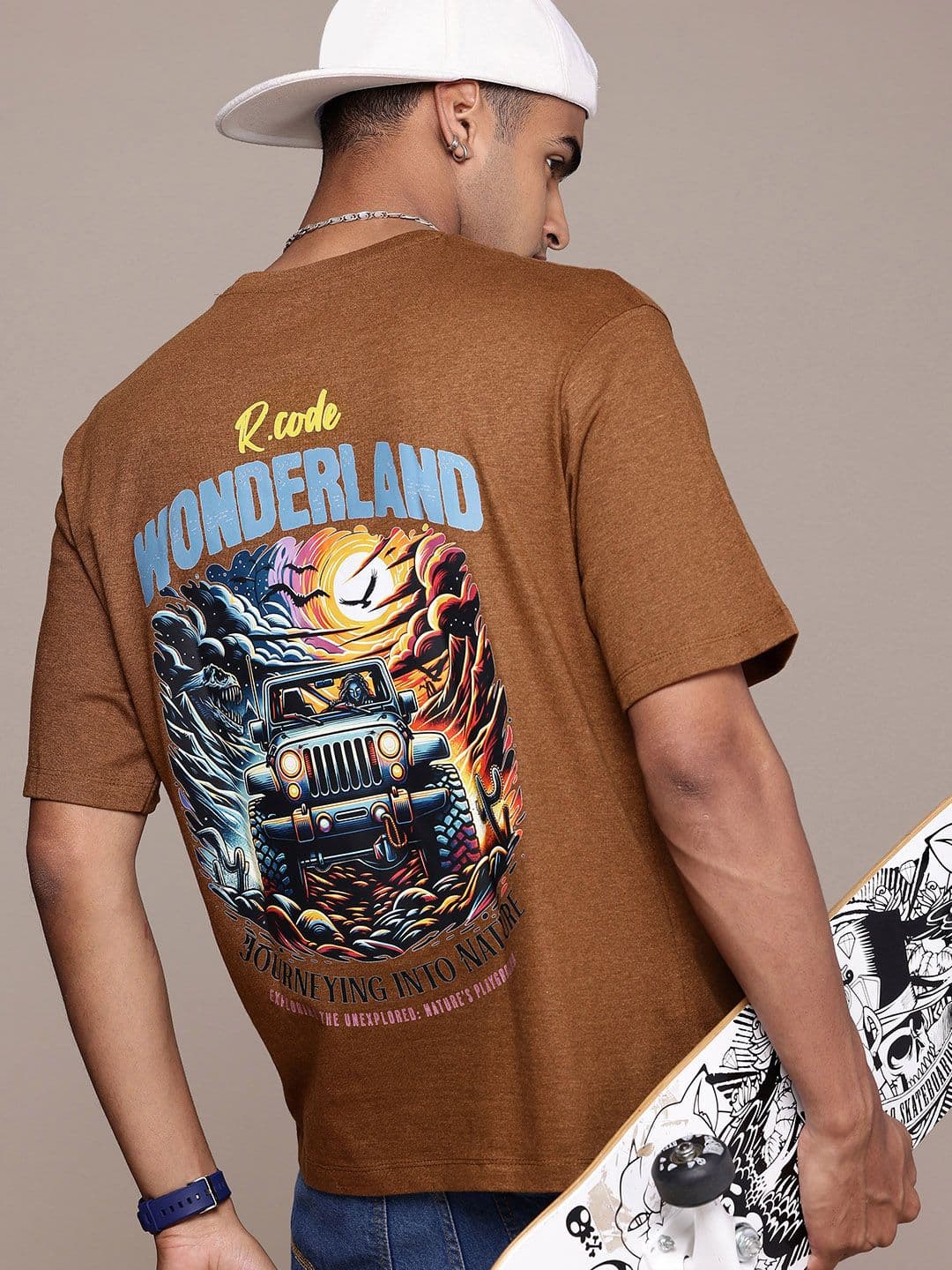 R.Code by The Roadster Life Co. Men Printed Relaxed Fit T-shirt - view 1